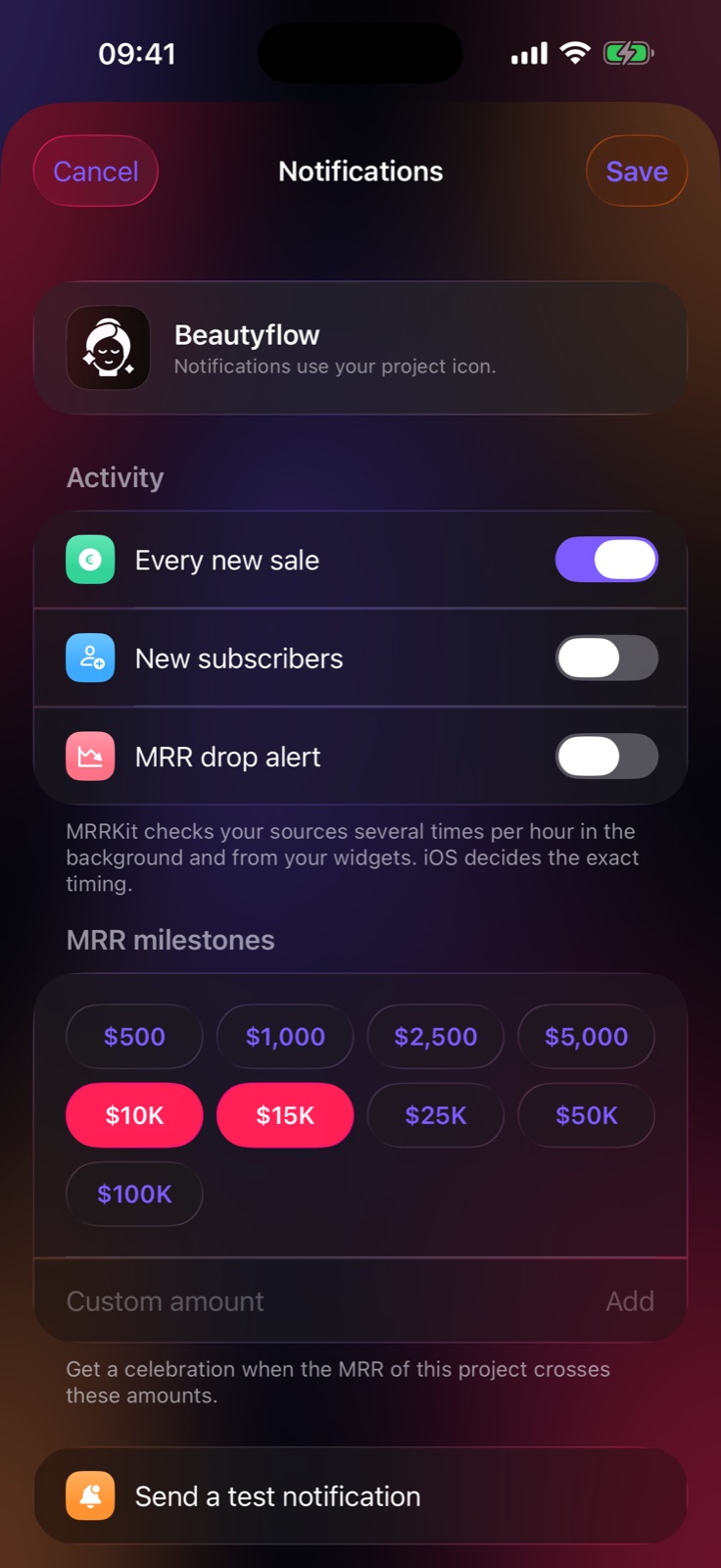 MRRKit notification settings